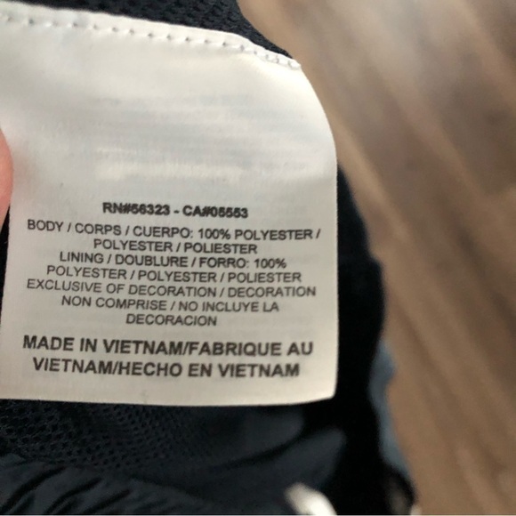 Nike Blue White Side Stripe Capris Wind Breaker Pants Women Size Large - Picture 6 of 6